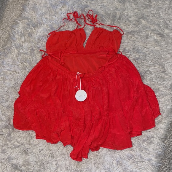NWT Bright Red Triple Threads Ruffle Dress - Picture 5 of 6